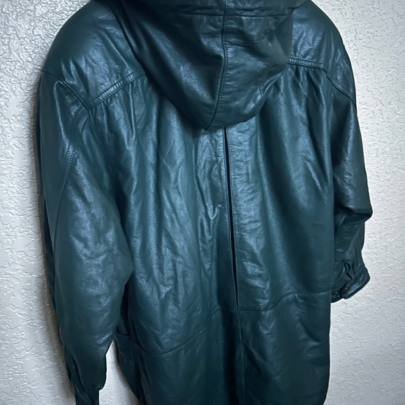 Genuine Leather Green Quilted Jacket - Picture 2 of 5